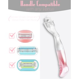 Replacement Razor Handle Compatible with Gillette Venus - Non-Slip Ergonomic Grip, Pink Handle Only (Fits Most Venus Blades) (1)