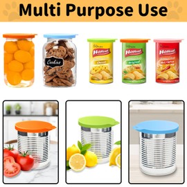 2 Pack Pet Food Can Covers Lids for Cat and Dog Food, Universal Silicone Can Cover, BPA Free Dishwasher Safe, Fit All Standard Size Dog and Cat Can Tops for Pet Food Storage (Blue & Orange)