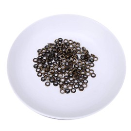 Grommets Eyelets, 100 Set Double Side 4mm Eyelet Brass Eyelet Grommet Kit Metal Antique Style Eyelet Clothing Bag Accessory with 100Pcs Gasket(Bronze)