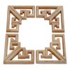 4pcs Wood Carved Mouldings Corner Onlay Applique Furniture Craft Unpainted