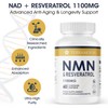 NMN & Resveratrol Complex 1100mg, Anti-Aging Antioxidant Dietary Supplement, 60