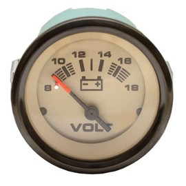 Teleflex Boat Volt Gauge 780649PDFB | 2 Inch Pewter/Beige