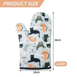 1 Pair of Anti-Scalding Gloves, Cat Print Gloves, High Temperature Resistant Gloves, Anti-Scalding and Non-Slip Cooking Gloves, Household Baking Gloves