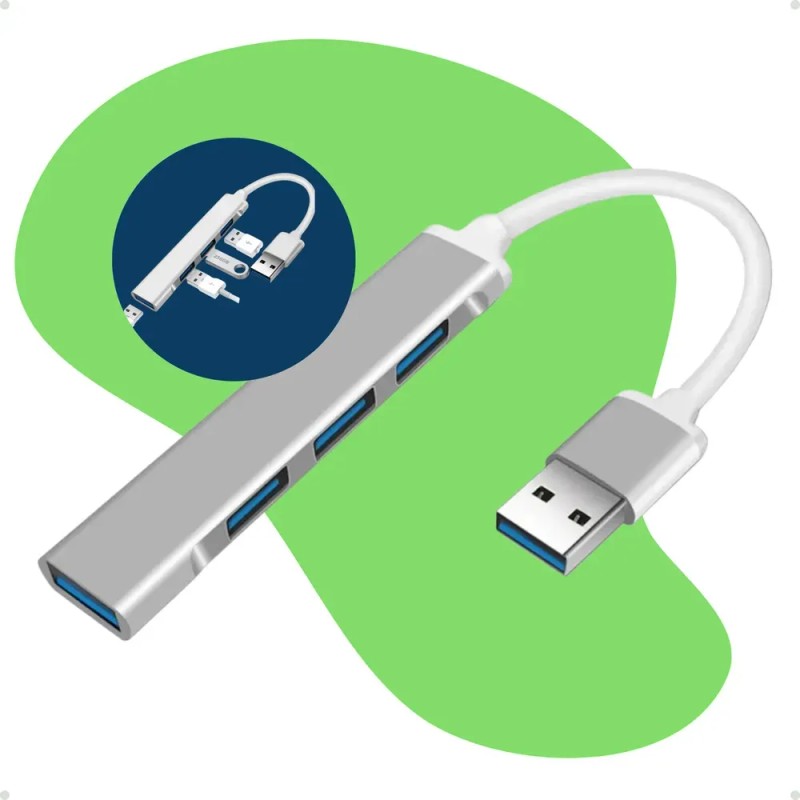 Extensor Hub Usb 3.0 De 4 Puertos Y Alta Velocidad