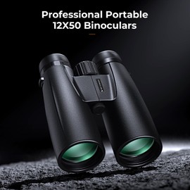 K&F Concept® 12X50 Binoculars Telescope with Smartphone Adapter, Tripod Adapter, Cleaning Cloth, FMC Lens BAK4 Prism for Adults, HD Binoculars for Bird Watching Hunting Hiking Camping Travelling