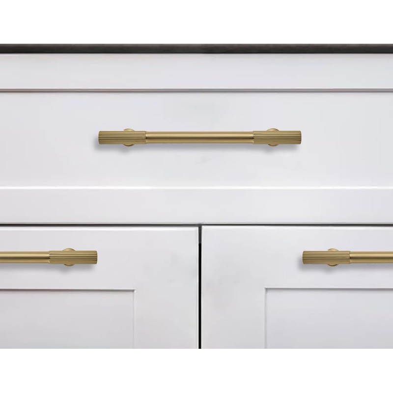 khtumeware 3-1/2 Inch(89mm) Hole Center 10-Pack Champagne Bronze Cabinet Pulls