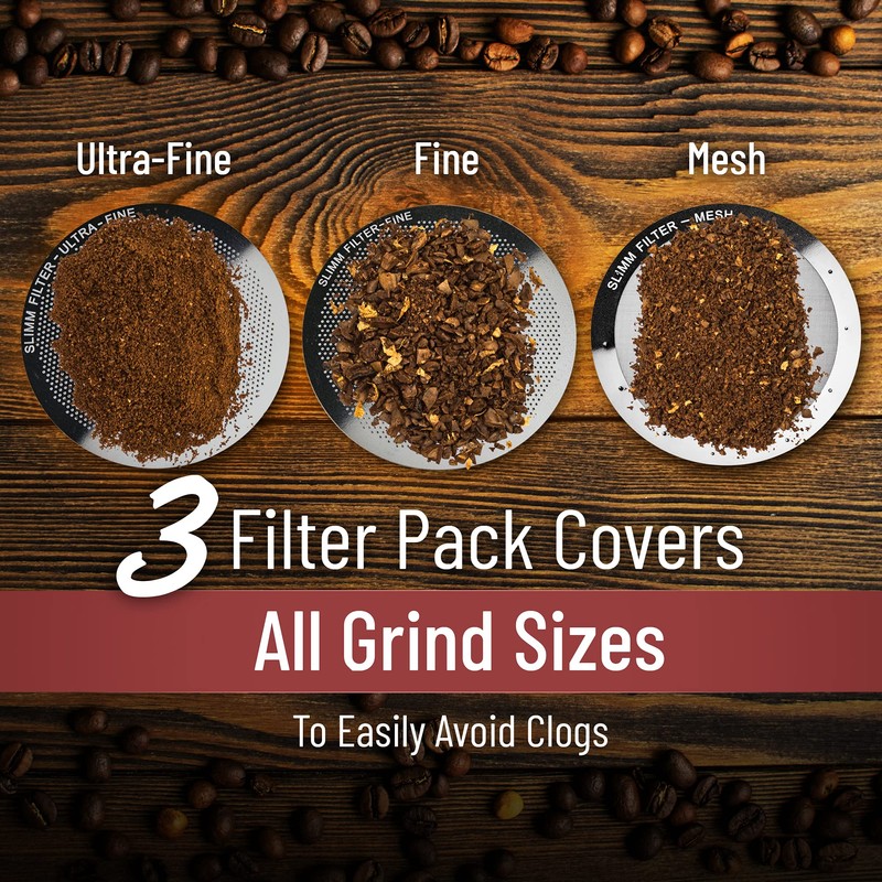 Reusable Filter Set by Slimm Filter - 3 Piece, Stainless