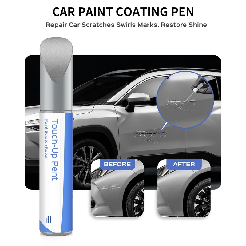 PARTS4EV 1J9 Celestial Silver Metallic Touch Up Paint Compatible with