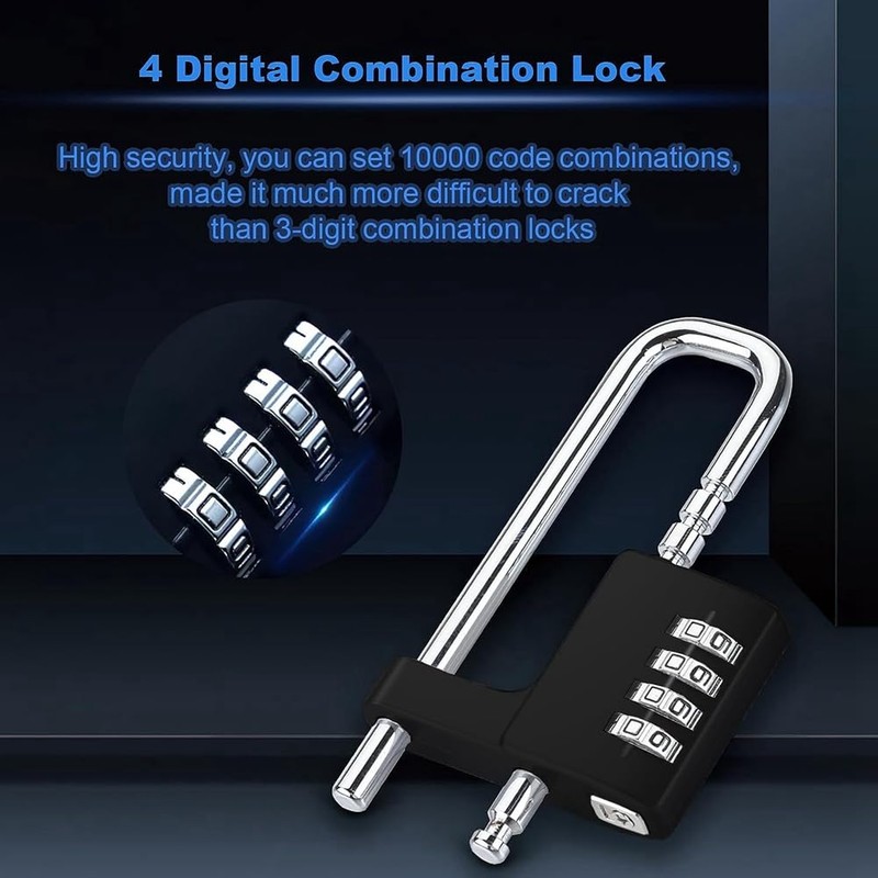 Geieold Outdoor Combination Padlock, Waterproof, Robust Padlock with Code, Multifunctional,