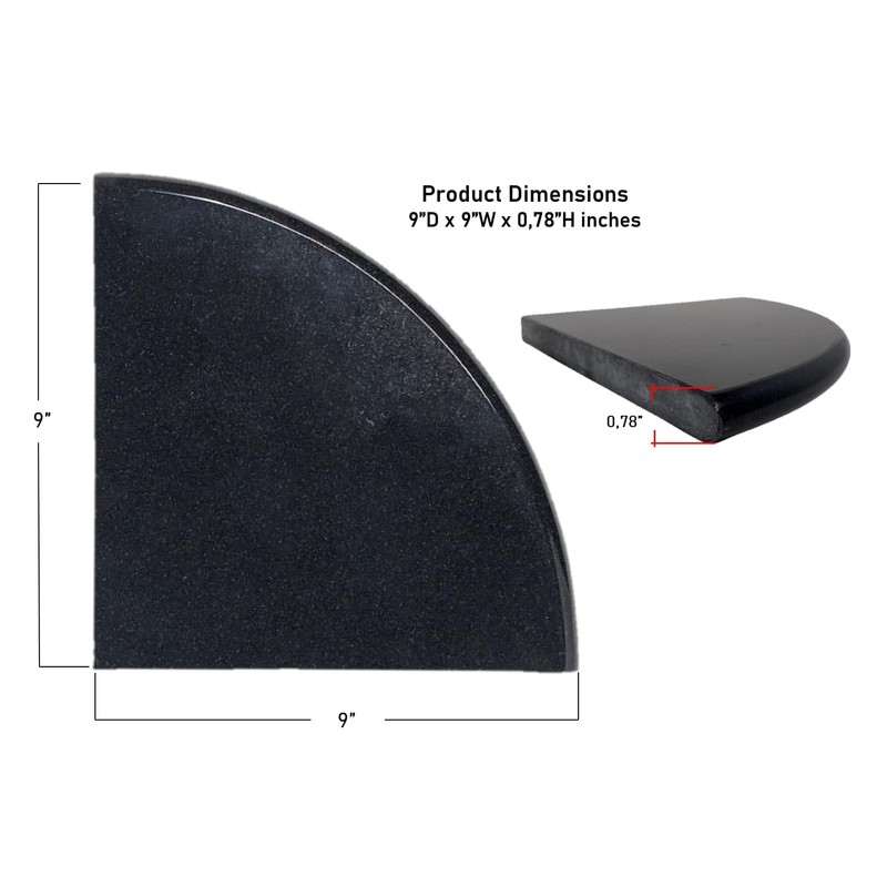 Tenedos Premium Quality Absolute Black Granite Bathroom Corner Shower Shelf