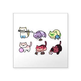 CafePress Neko Atsume: Steven Universe V1 Sticker Square Bumper Sticker Car Decal