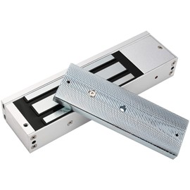 Mag Lock 1200LBS Holding Force Electromagnetic Commercial Lock 12V LED Indicator When Closed NO/NC Options,for Access Control System with Aluminum L&Z Brackets (W-1200LBS Lock+Z L Bracket)