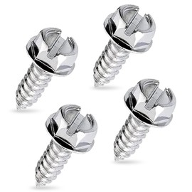 Zikefest 4PCS License Plate Screws, Stainless Steel Fasteners, Universal Rustproof License Plate Security Screw Kit, for Cars, Trucks, Vans, SUVs (Silver)