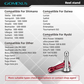 Gomexus Aluminum Reel Stand For Daiwa Morethan 1025-3012 Tournament ISO 2500S