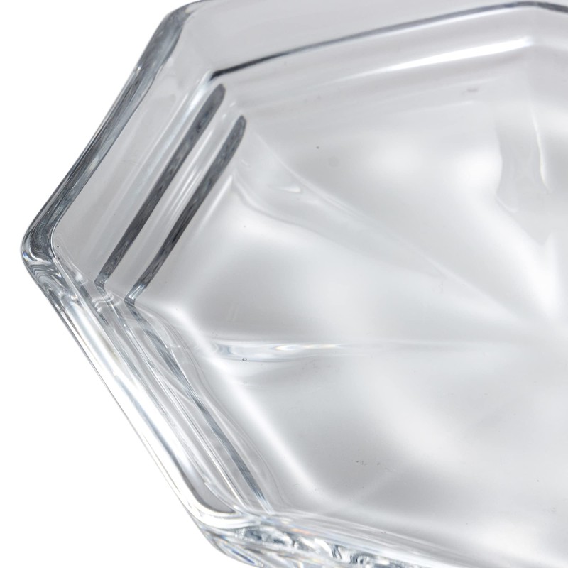 Mizusaki Glass MKG-218013 Tiered Octagonal Plate, Approx. 5.1 inches (13