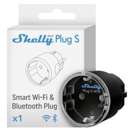 Shelly Plug S MTR Gen3 Black, Pack of 2, Matter Certified Intelligent Socket with Power Monitoring and Multicoloured LED Display, iOS Android App Remote Control, Google Home+Alexa Accessories, Timer