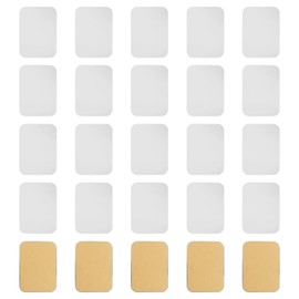 UFURMATE Key Hole Cover Plate, 25Pcs Iron Repair Escutcheon Door Lock Covers Self Adhesive Door Lock Repair Plates Decorative Door Lock Hole Cover Plates for Covering Damaged Keyholes (Silver,65*45mm)