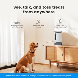 Gardner Pet Smart Pet Camera Treat Dispenser with 1080P HD Video, 2-Way Audio, 360° Laser Toy, Motion & Sound Alerts, Night Vision, Cloud & SD Storage, Compatible with Dogs & Cats