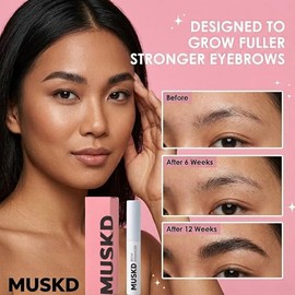 MUSKD Suero para el crecimiento de cejas (0.1 fl oz), ayuda a crecer las cejas más rápido y más grueso, fórmula natural, vegano y libre de crueldad an