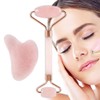 Jade Roller and Gua Sha Set, Jade Roller for Face,