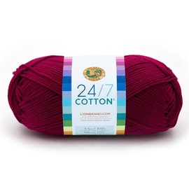 Lion Brand Yarn - 24/7 Cotton - 6 Skein Assortment (Cranberry)