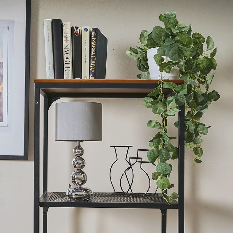 MiniSun | Marissa Modern Chrome Table Lamp with Grey Shade