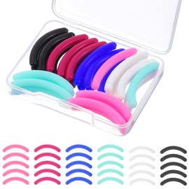 24pcs Eyelash Curler Refills Eyelash Curler Refill Pads Silicone Rubber Lash Replacement Pads for Universal with a Clear Storage Box Multi Color