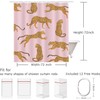Inshere Cute Leopard Shower Curtain with 12 Hooks Pink Cheetah