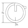 Split Cotter Ring - O/D 15mm x 1.2mm C/S -