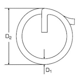 Split Cotter Ring - O/D 15mm x 1.2mm C/S - A4 (marine grade) Stainless - 10 pack