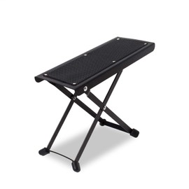 Max GP15 Adjustable Foot Rest for Guitar Players, Heavy Duty, Non Skid Footstool, Black