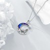 LUHE Wolf Necklace Sterling Silver Moon and Mountain Wolf Pendant