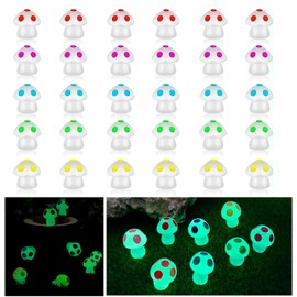JALCH 30 Pcs Luminous Fairy Garden Gnome Mushroom Garden Decor Glowing in Dark Garden Decor, Ideal for Outdoor Lawn, Patio, Yard, Porch, Micro Landscape