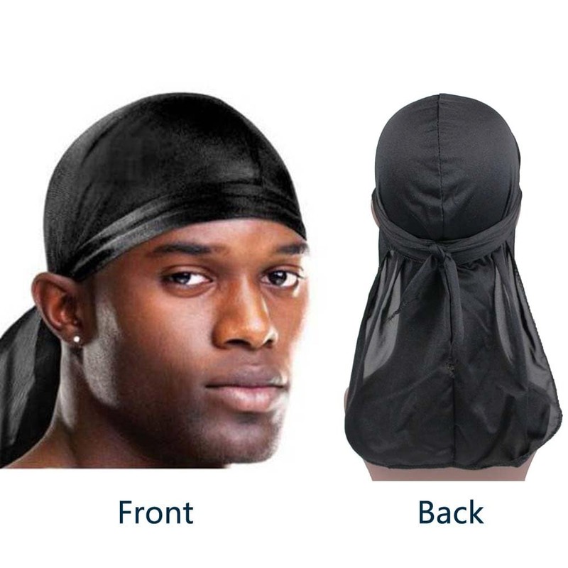 Samidy 5 Pieces Breathable Bandana Hat Silky Durag do doo