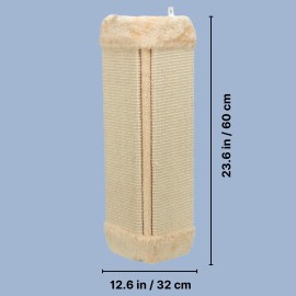 Wall Mount Sisal Scratching Board for Corners, Vertical Cat Scratcher, Beige