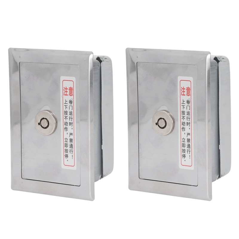 2Pcs Key Switch Box Stainless Steel Universal with Keys Accessory