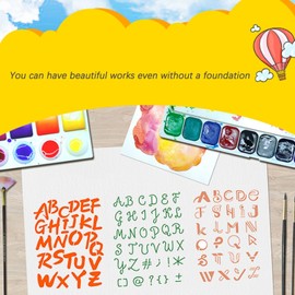 6 Pcs Stencils Letters,Letter Stencils,Reusable Letter Stencils Alphanumeric Stencil, Artistic Drafting Drawing Templates Stencil Set, for Craft Painting DIY Art on Wood Wall Stones Home Craft Decor