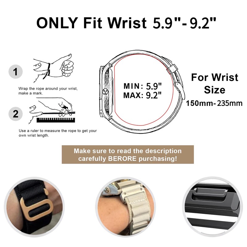 EKINGEEK 22mm Quickfit Nylon Watch Band for Garmin Fenix 8/E/7/7