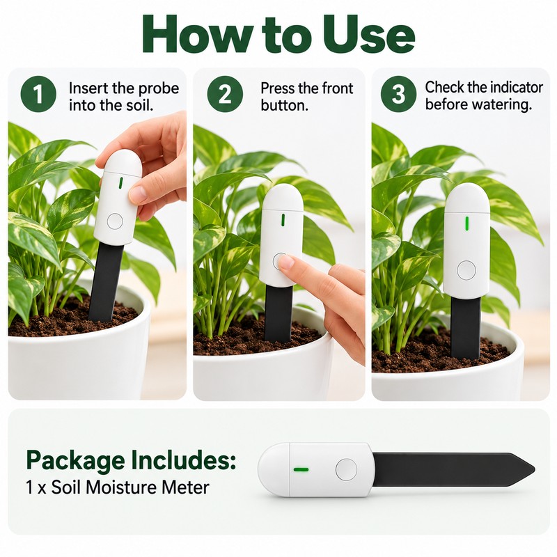 Soil Moisture Tester for Indoor Plants & Garden Watering –