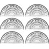 LICQIC 6Pcs Clear Plastic Protractor 180 Degrees 4 Inches for