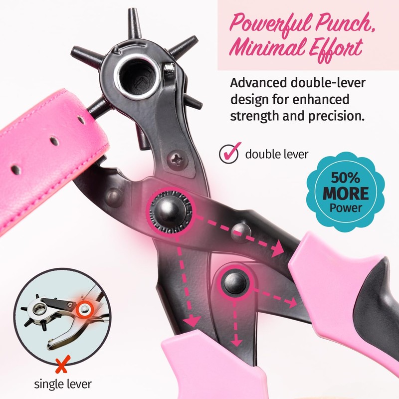 Precision Leather Hole Punch Tool, Best for Belts, Fabric, Leather