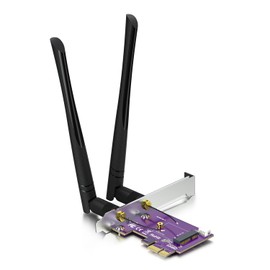 Tarjeta adaptadora Bluetooth WiFi PCIe x1 a M.2 - Compatible con módulos NGFF de llave A+E, banda dual de 2,4 GHz/5 GHz con 2 antenas de 5 dBi | Solución de actualización inalámbrica de computadora