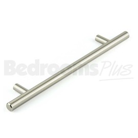 T Bar Kitchen Cabinet Door Handle, Cupboard Drawer Bedroom furniture handles, Brushed Steel 160mm