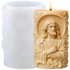 Jesus Candle Mold Religious Jesus Cylinder Resin Casting Silicone Molds