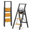 SOLADDER 3 Step Ladder with Handrails, Lightweight Aluminium Folding Step