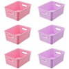 Mixed Color Small Plastic Open Storage Weave Baskets, 6-Pack Versatile