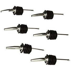 Co-Rect Chrome Metal Oversized Pourer for 1/2 gal Liquor Bottle (Pack of 6)