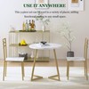 VECELO Small Round Dining Table Set for 2, Wood Tabletop