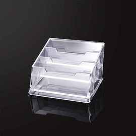 Clear Acrylic Business Card Holder,3 Tier Premium Acrylic Clear Business Card Holder Stand for Desk Fits 150 Business Cards