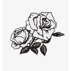 1pc Rose Flower Metal Black Silhouette Ornament - Elegant Wall Hanging Decoration for Living Room, Ideal Valentine's Day Gift
